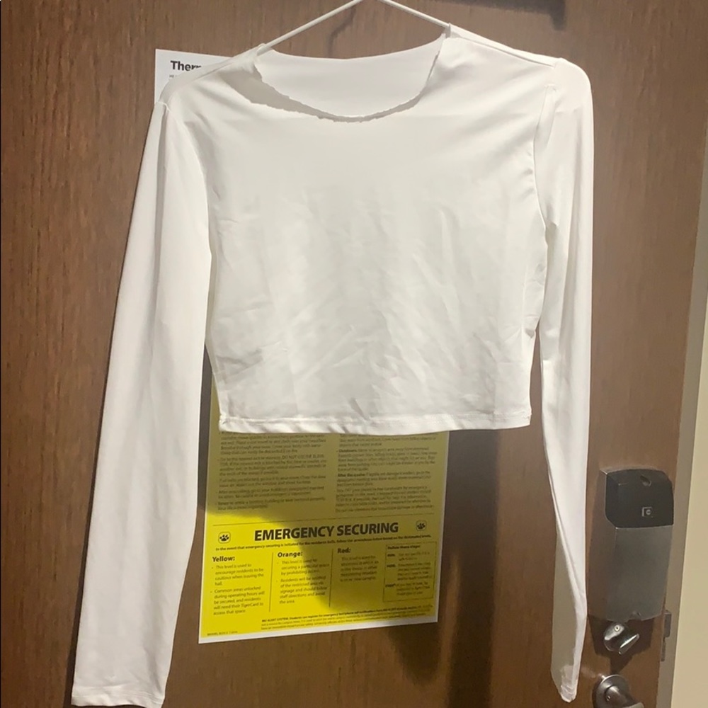 white cropped long sleeve